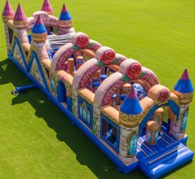 T7-4114 Beauty and the Beast Theme Inflatable Obstacle Course