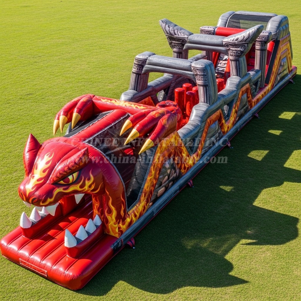 T7-4119 Blaze Monster Theme Inflatable Obstacle Course