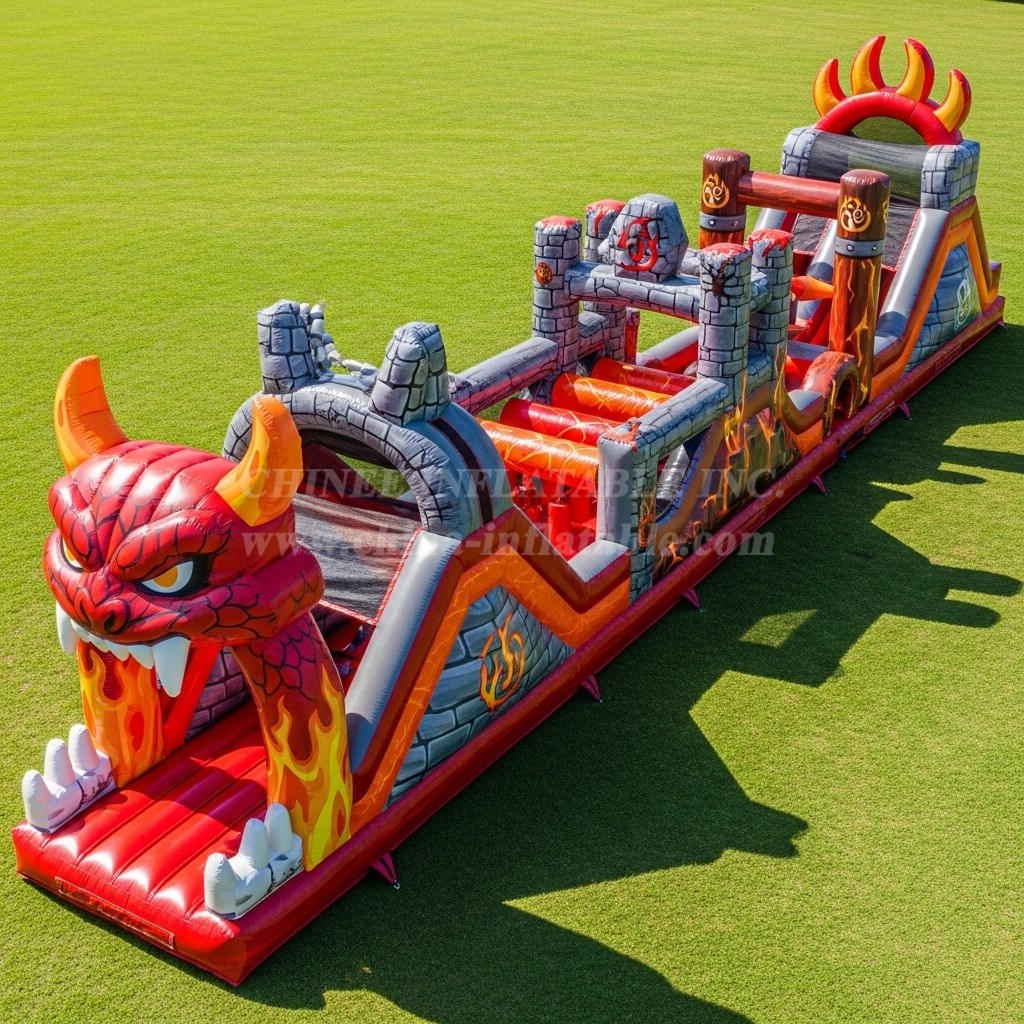 T7-4120 Blaze Monster Theme Inflatable Obstacle Course
