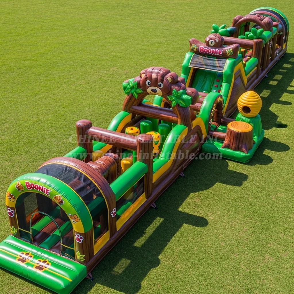 T7-4134 Boonie Bears Theme Inflatable Obstacle Course