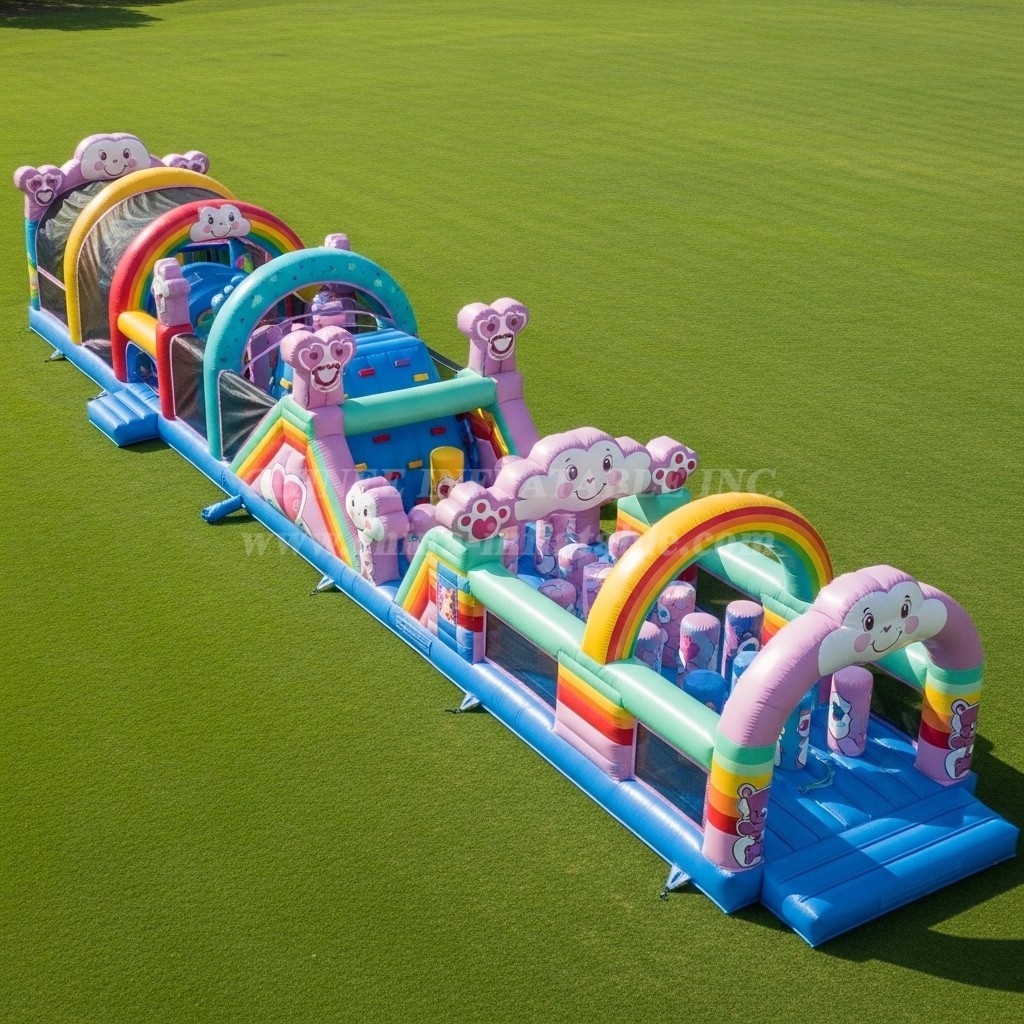 T7-4139 Care Bears Theme Inflatable Obstacle Course