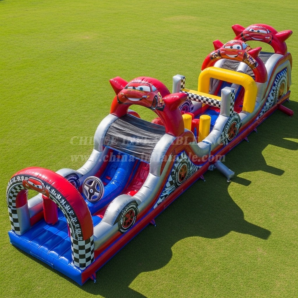 T7-4140 Cars Theme Inflatable Obstacle Course