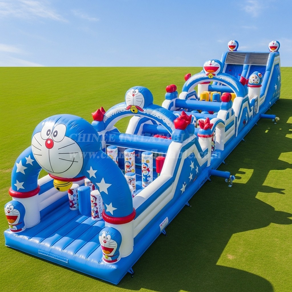 T7-4165 Doraemon Theme Inflatable Obstacle Course