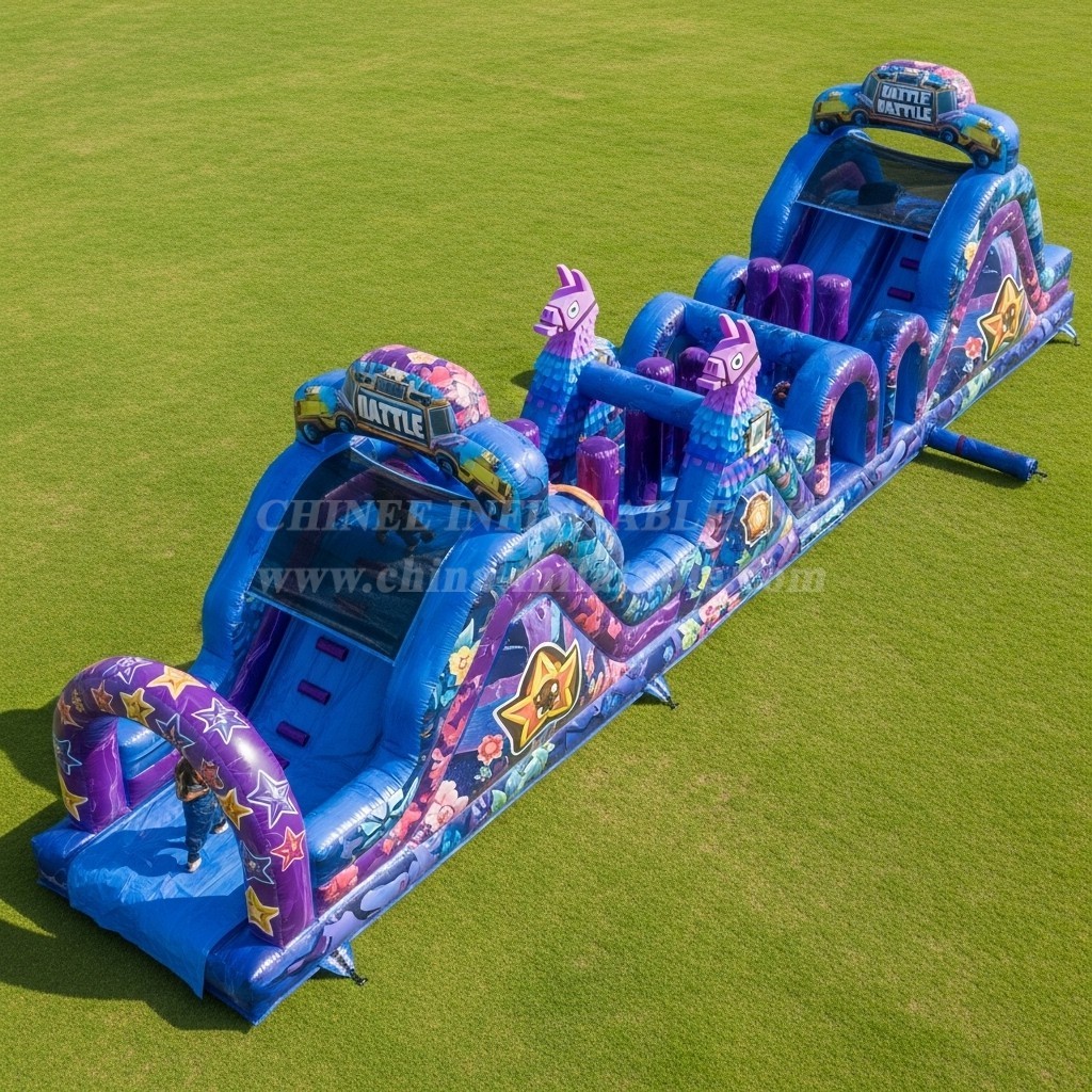 T7-4172 Fortnite Theme Inflatable Obstacle Course