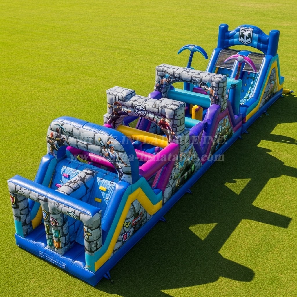 T7-4174 Fortnite Theme Inflatable Obstacle Course