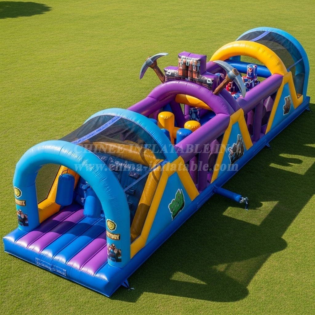 T7-4175 Fortnite Theme Inflatable Obstacle Course