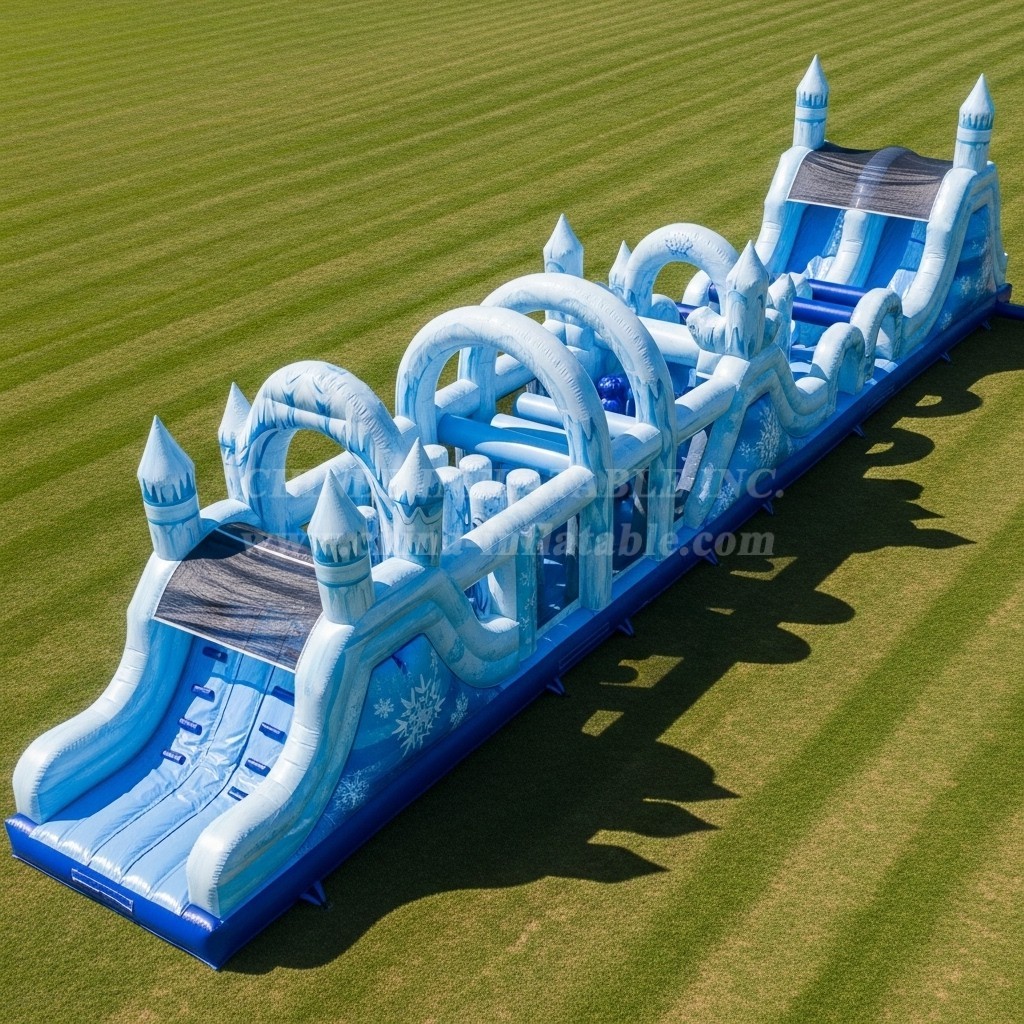 T7-4178 Frozen Theme Inflatable Obstacle Course