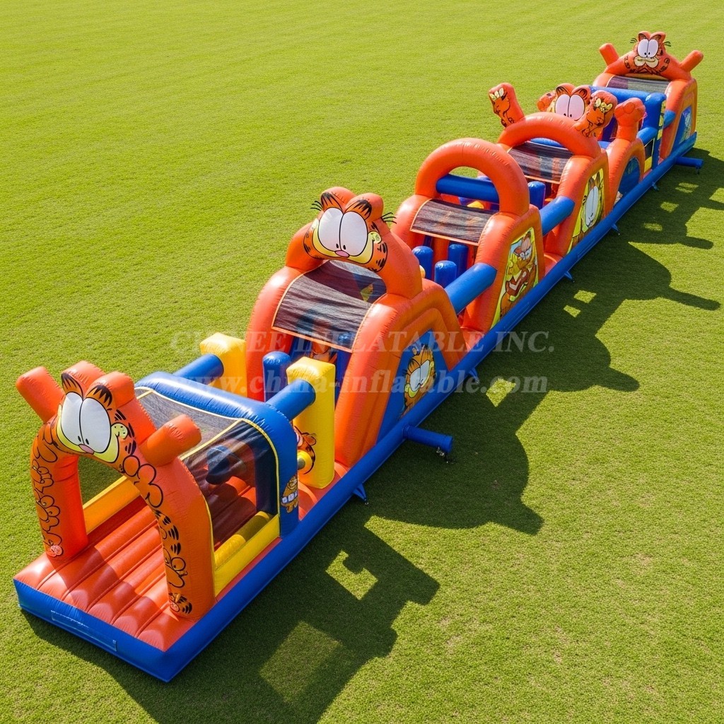 T7-4182 Garfield Theme Inflatable Obstacle Course