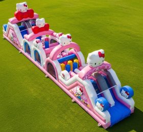 T7-4198 Hello Kitty Theme Inflatable Obstacle Course