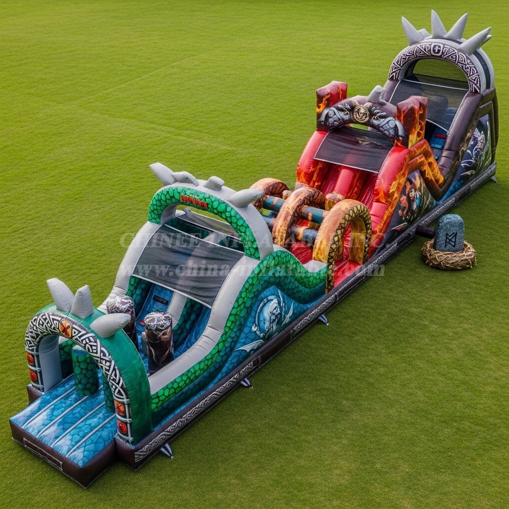 T7-4205 How to Train Your Dragon Theme Inflatable Obstacle Course