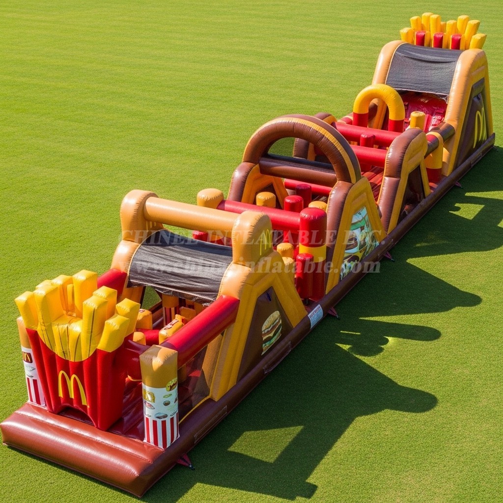 T7-4240 McDonald Theme Inflatable Obstacle Course
