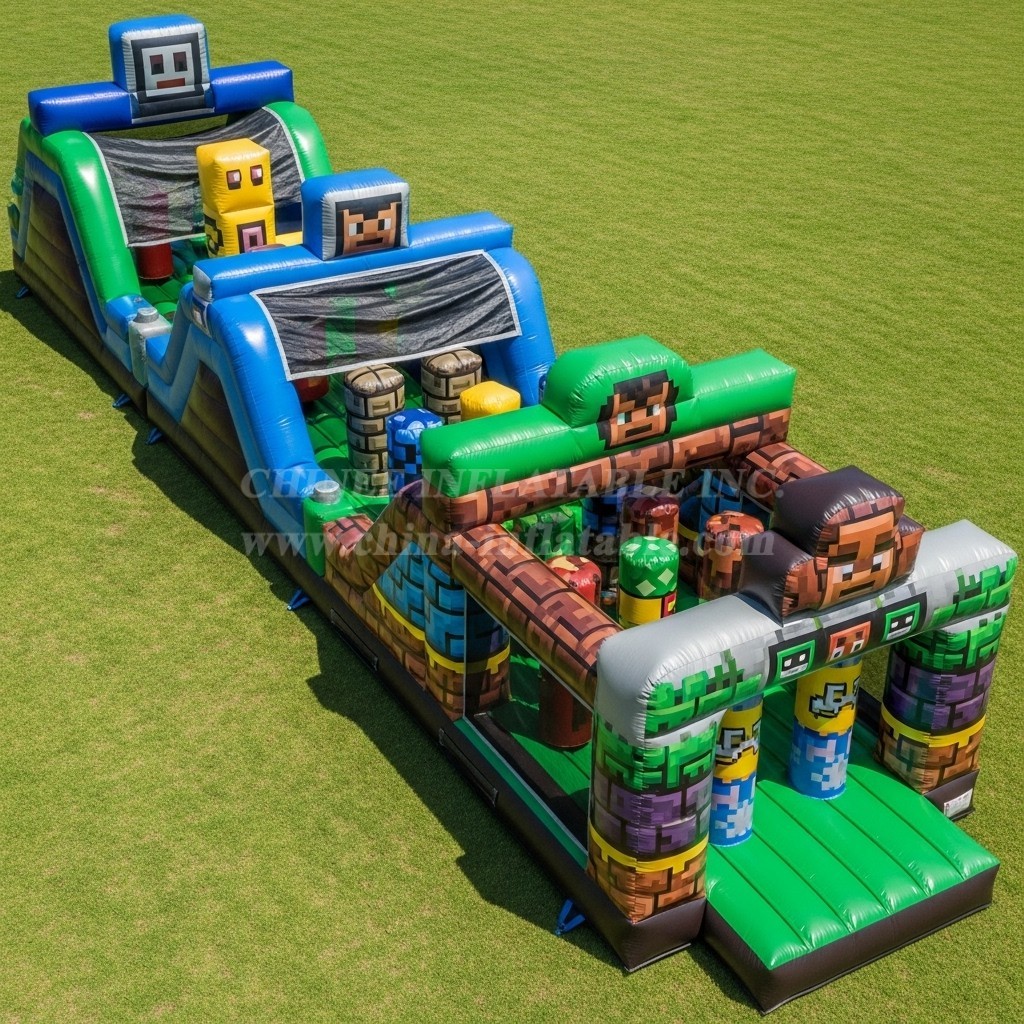 T7-4251 Minecraft Theme Inflatable Obstacle Course