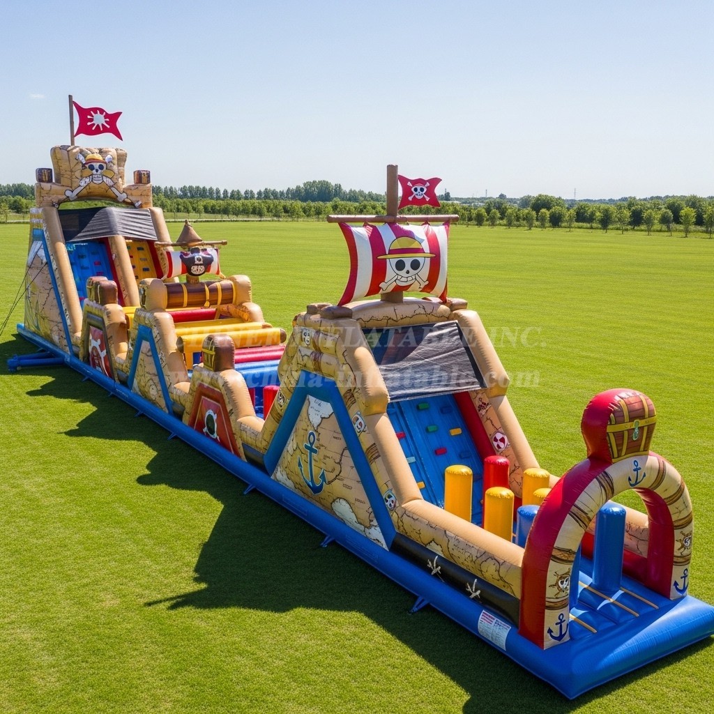 T7-4291 One Piece Theme Inflatable Obstacle Course