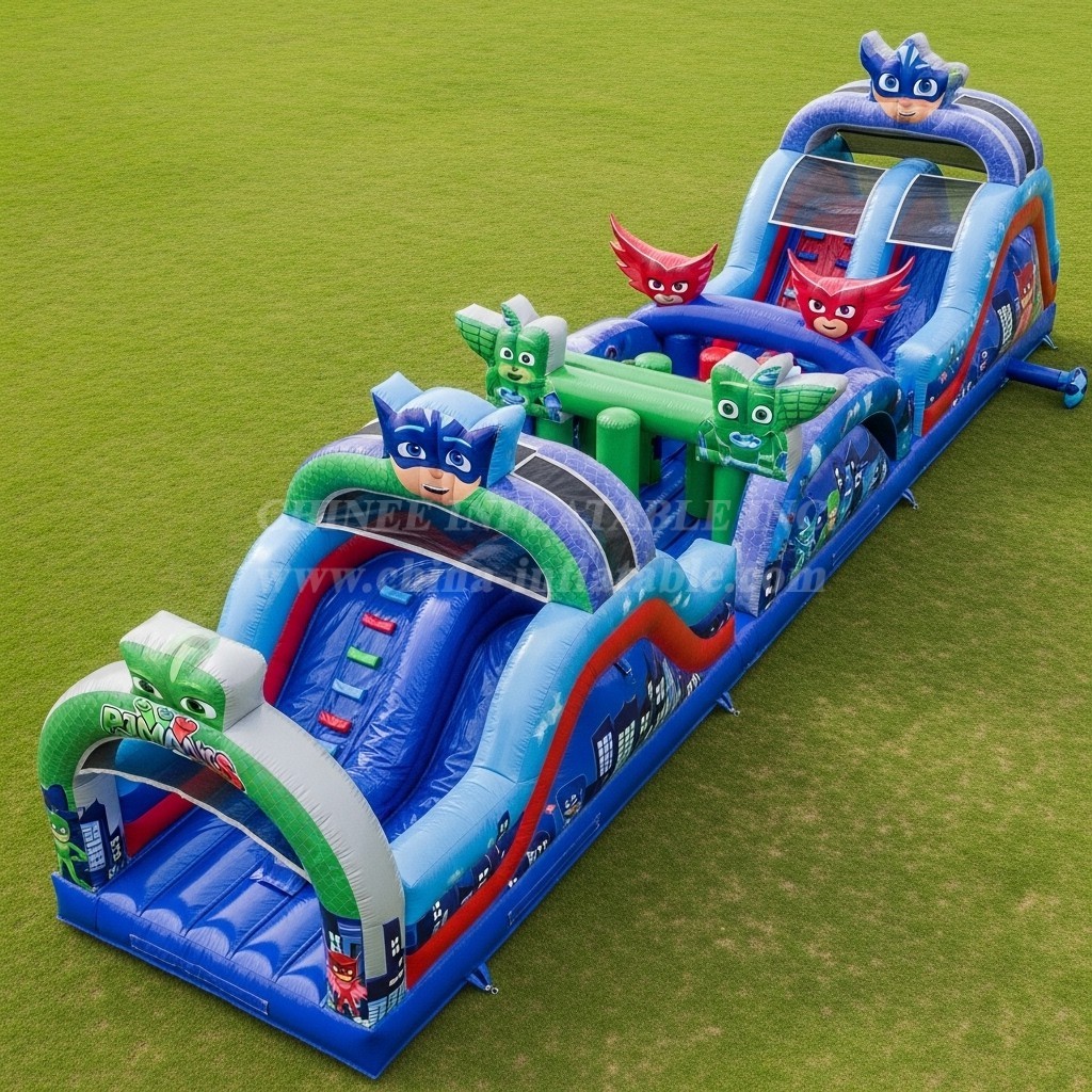 T7-4308 PJ Masks Theme Inflatable Obstacle Course