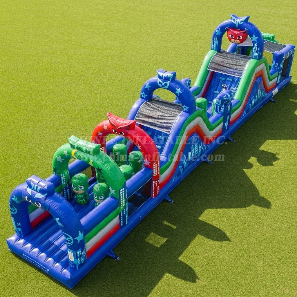 T7-4310 PJ Masks Theme Inflatable Obstacle Course
