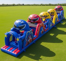 T7-4321 Power Rangers Theme Inflatable Obstacle Course