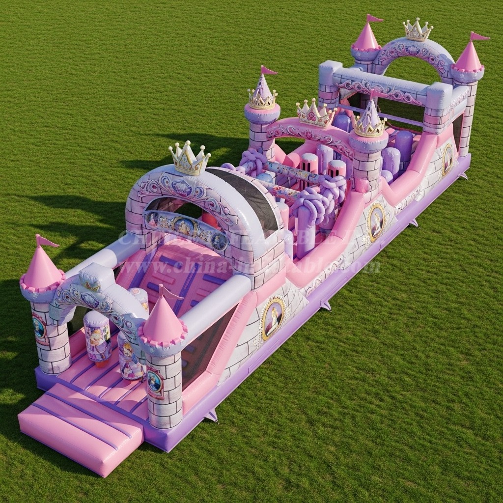T7-4325 Princess Parties Theme Inflatable Obstacle Course
