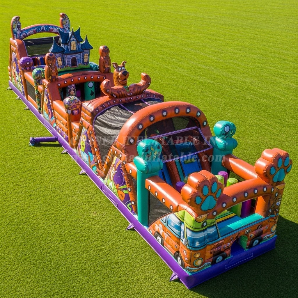 T7-4338 Scooby-Doo Theme Inflatable Obstacle Course
