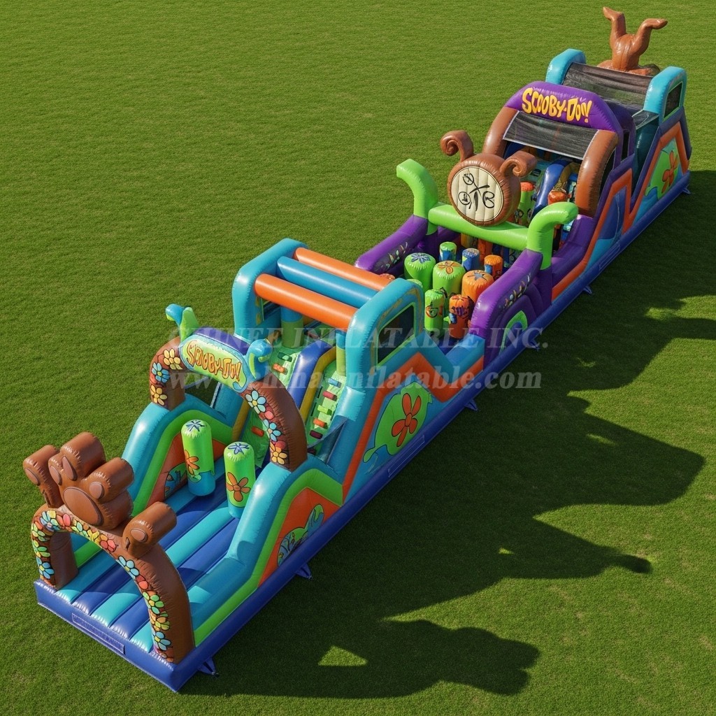 T7-4341 Scooby-Doo Theme Inflatable Obstacle Course