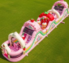 T7-4372 Strawberry Shortcake Theme Inflatable Obstacle Course