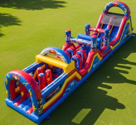 T7-4377 Superhero Theme Inflatable Obstacle Course