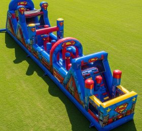T7-4380 Superman Theme Inflatable Obstacle Course