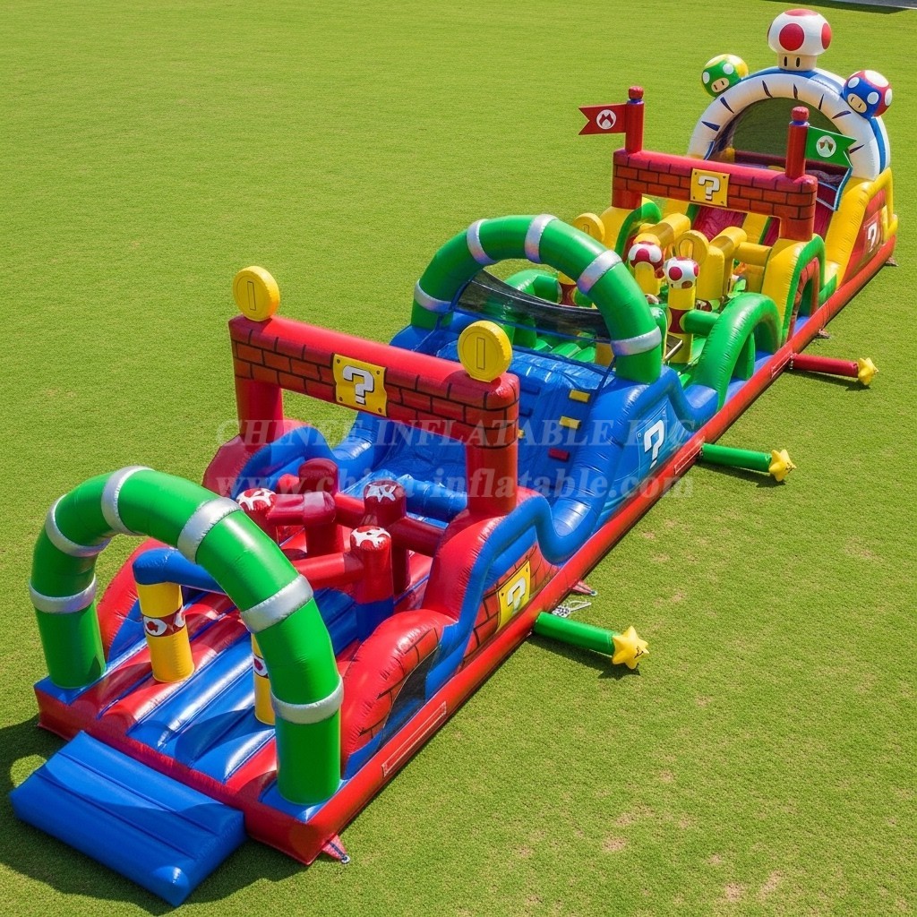 T7-4387 Super Mario Theme Inflatable Obstacle Course