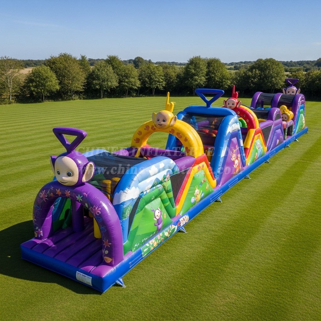 T7-4390 Teletubbies Theme Inflatable Obstacle Course