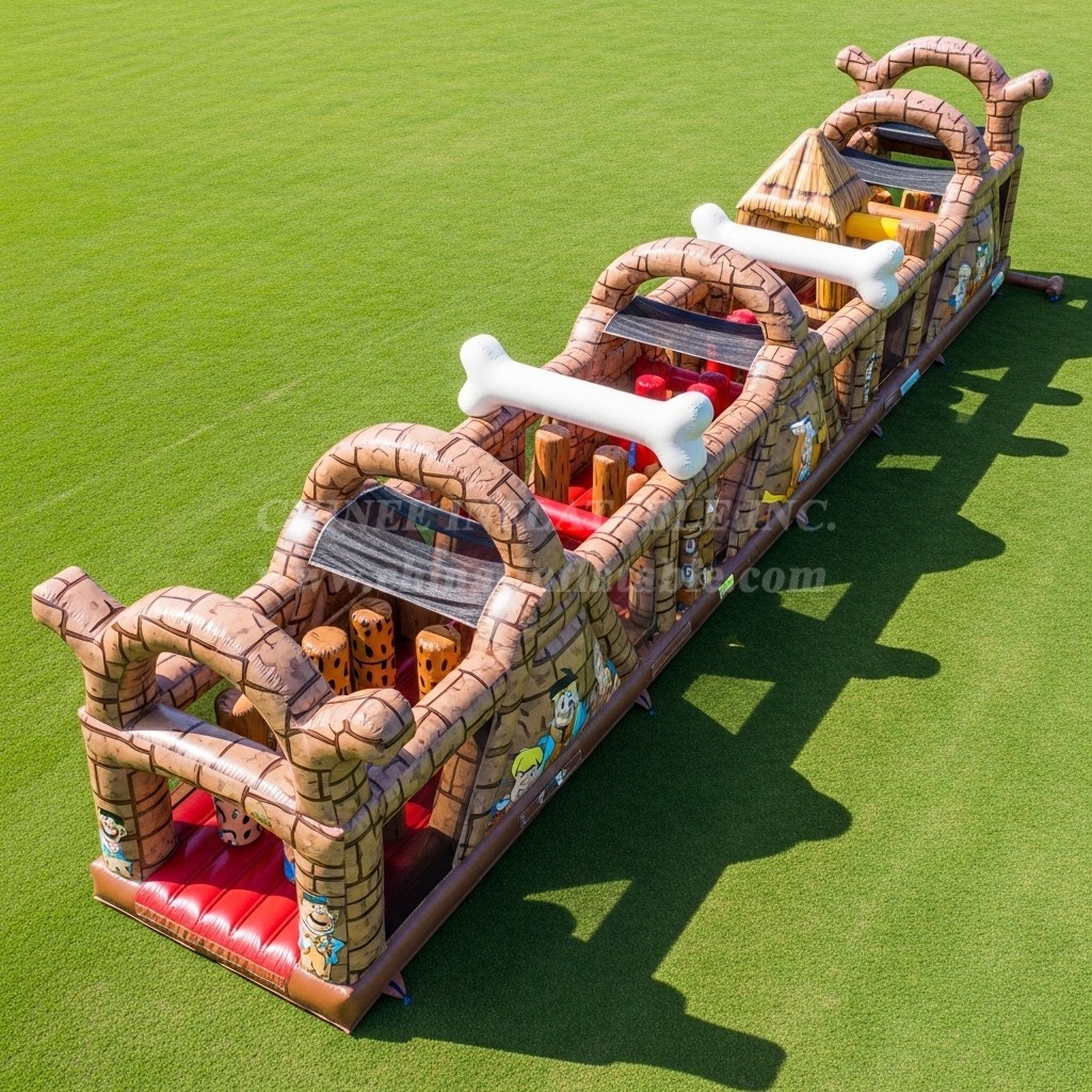 T7-4399 The Flintstones Theme Inflatable Obstacle Course