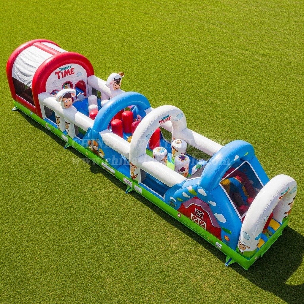 T7-4432 Timmy Time Theme Inflatable Obstacle Course