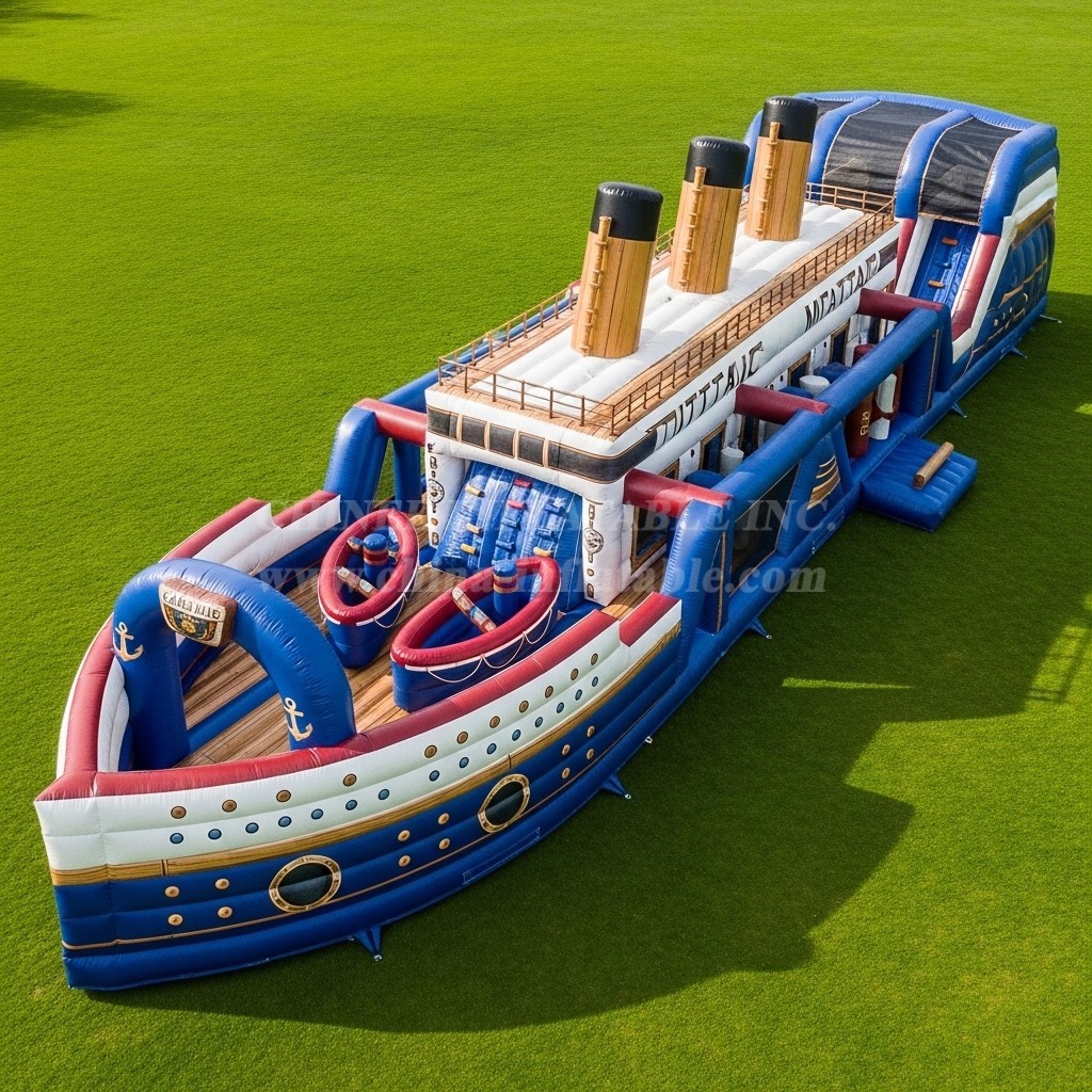 T7-4440 Titanic Theme Inflatable Obstacle Course