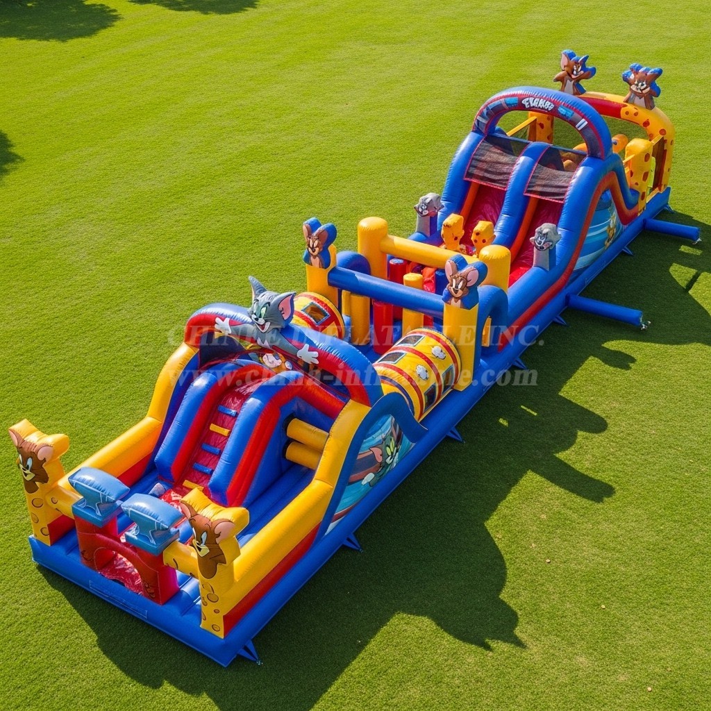 T7-4444 Tom and Jerry Theme Inflatable Obstacle Course