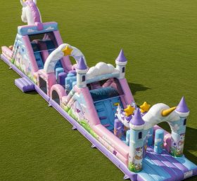 T7-4457 Unicorn Theme Inflatable Obstacle Course