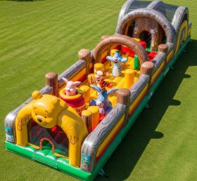 T7-4459 Winnie the Pooh Theme Inflatable Obstacle Course