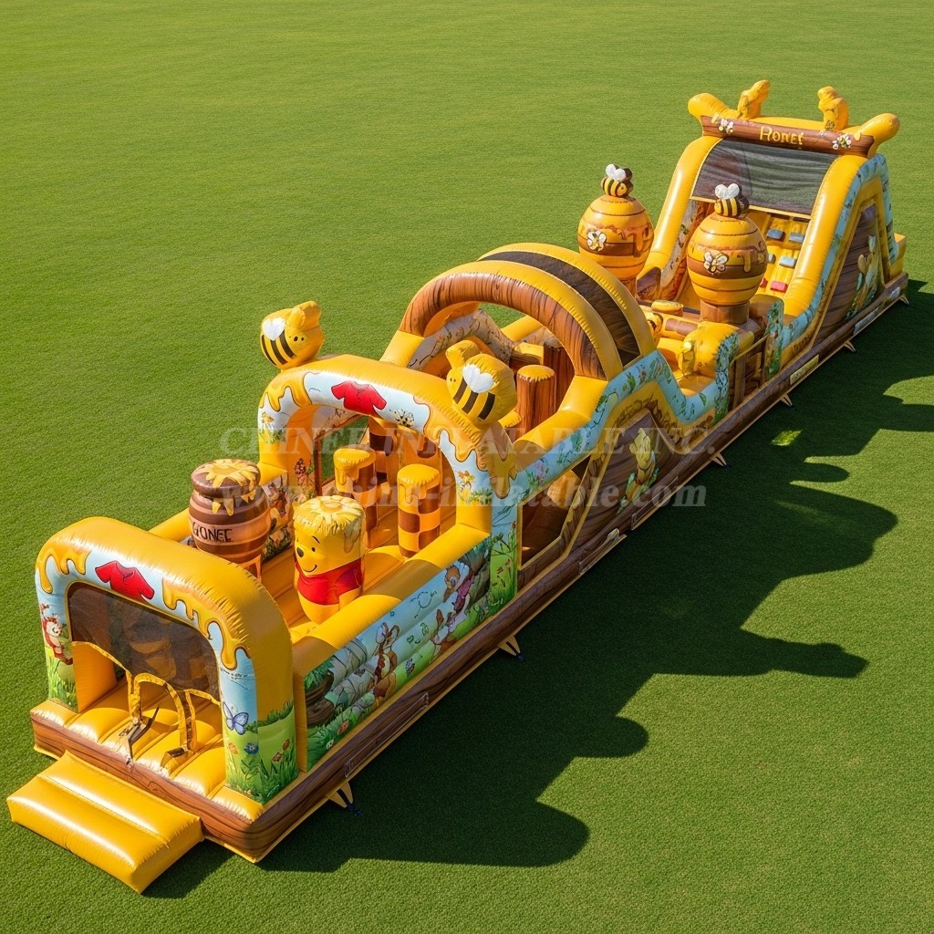 T7-4460 Winnie the Pooh Theme Inflatable Obstacle Course