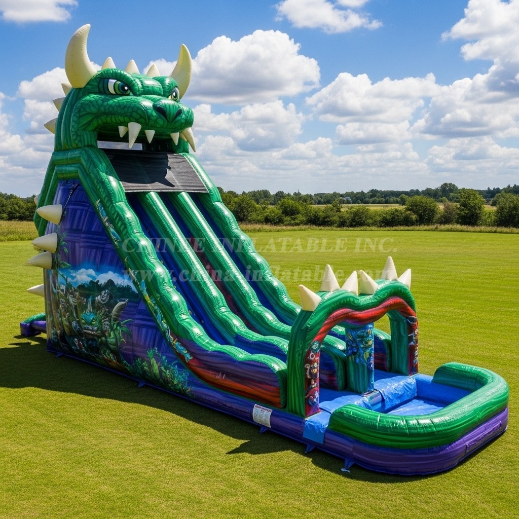T8-5421 Monster Theme Inflatable Water Slide