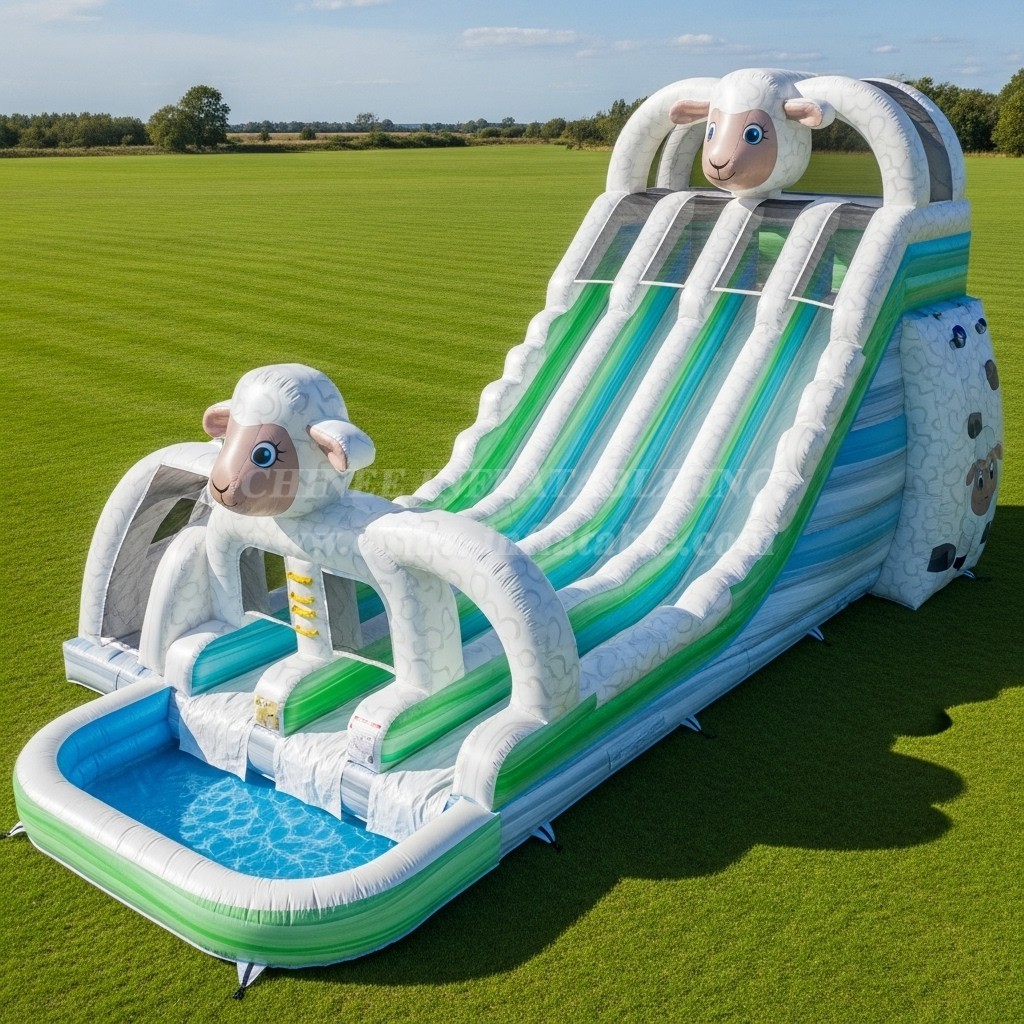 T8-5427 Sheep Theme Inflatable Water Slide
