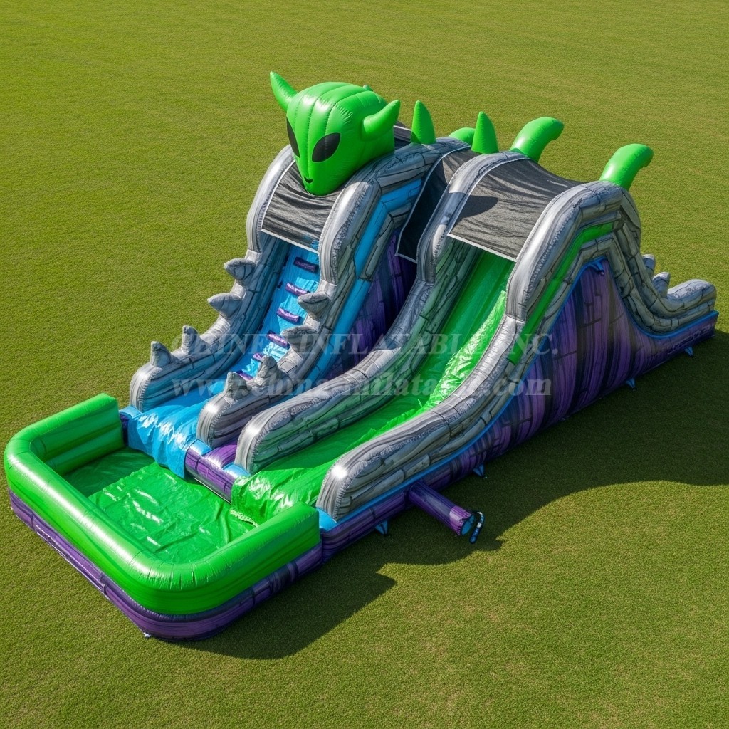 T8-5439 Alien Theme Inflatable Water Slide