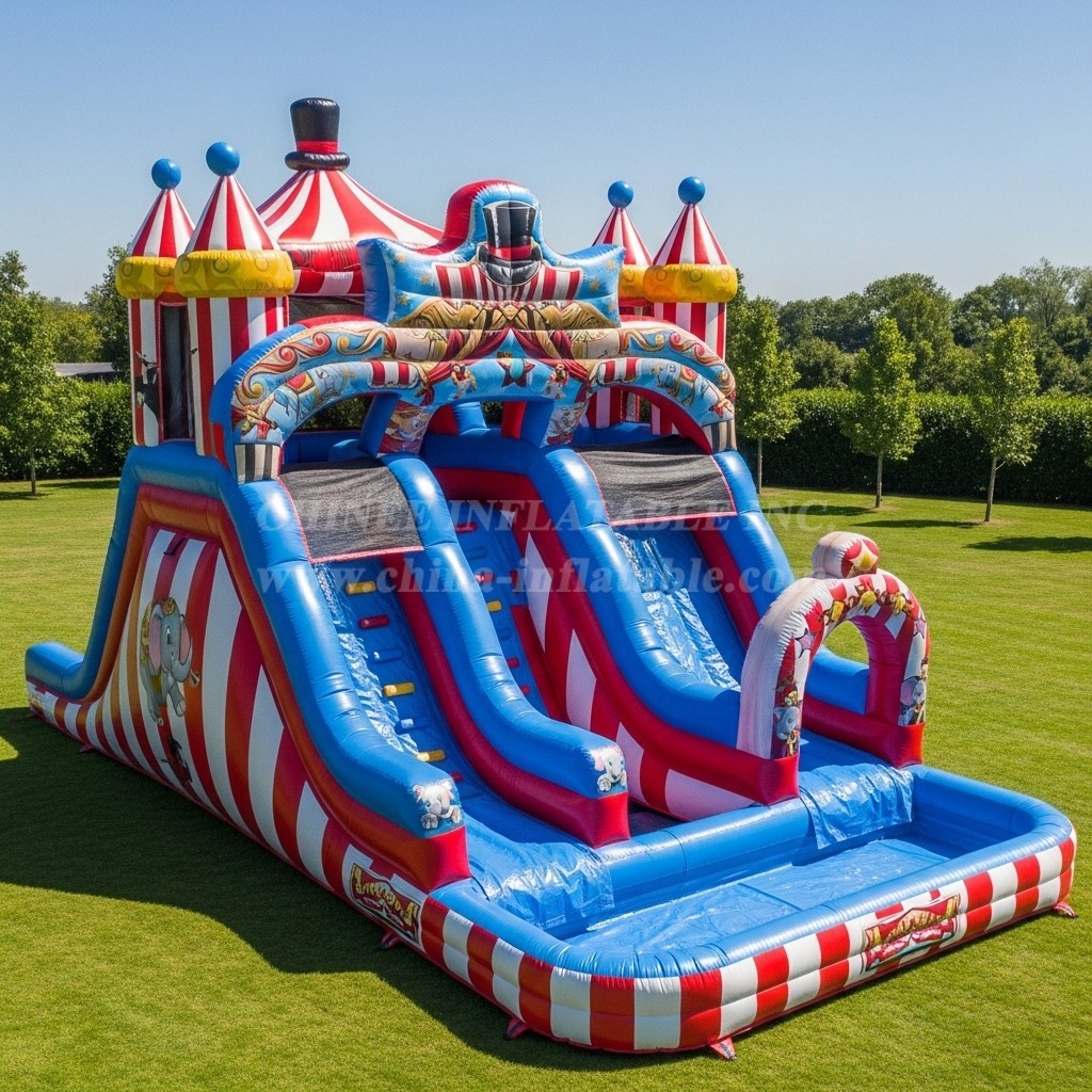 T8-5497 Circus Theme Inflatable Water Slide