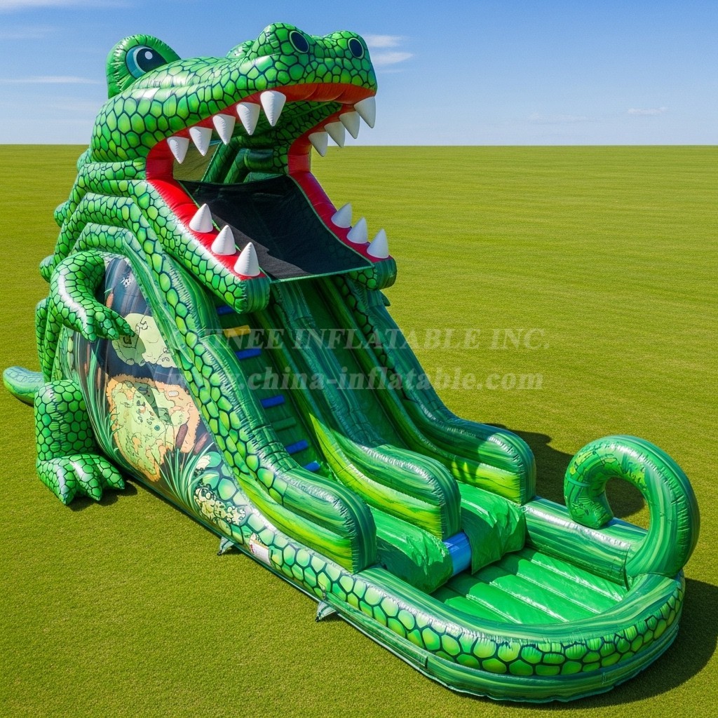 T8-5522 Crocodile Theme Inflatable Water Slide