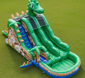 T8-5533 Dinosaur Theme Inflatable Water Slide