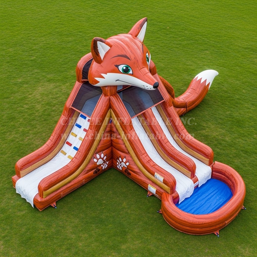 T8-5599 Fox Theme Inflatable Water Slide