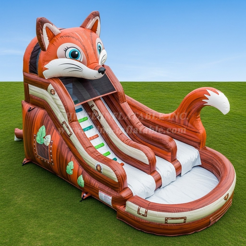 T8-5605 Fox Theme Inflatable Water Slide