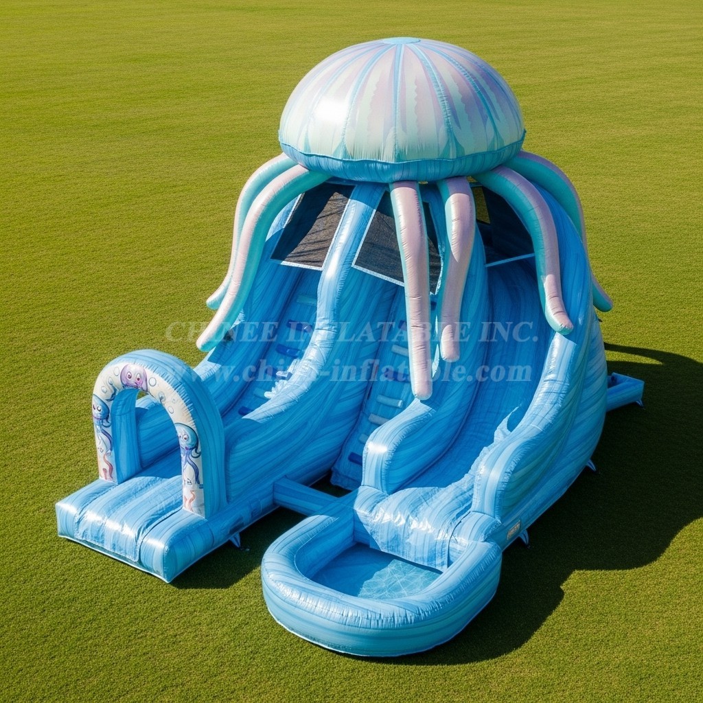 T8-5637 Jellyfish Theme Inflatable Water Slide