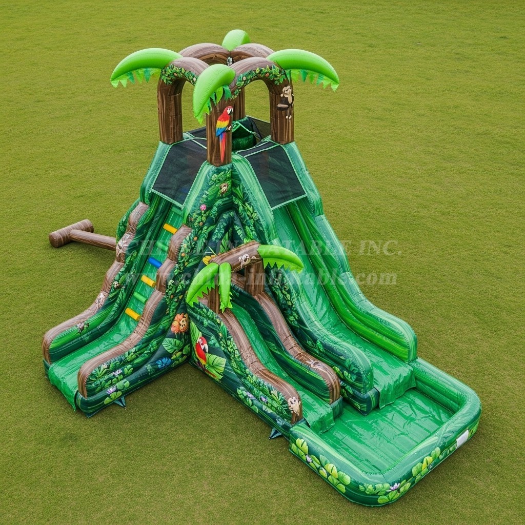 T8-5642 Jungle Theme Inflatable Water Slide