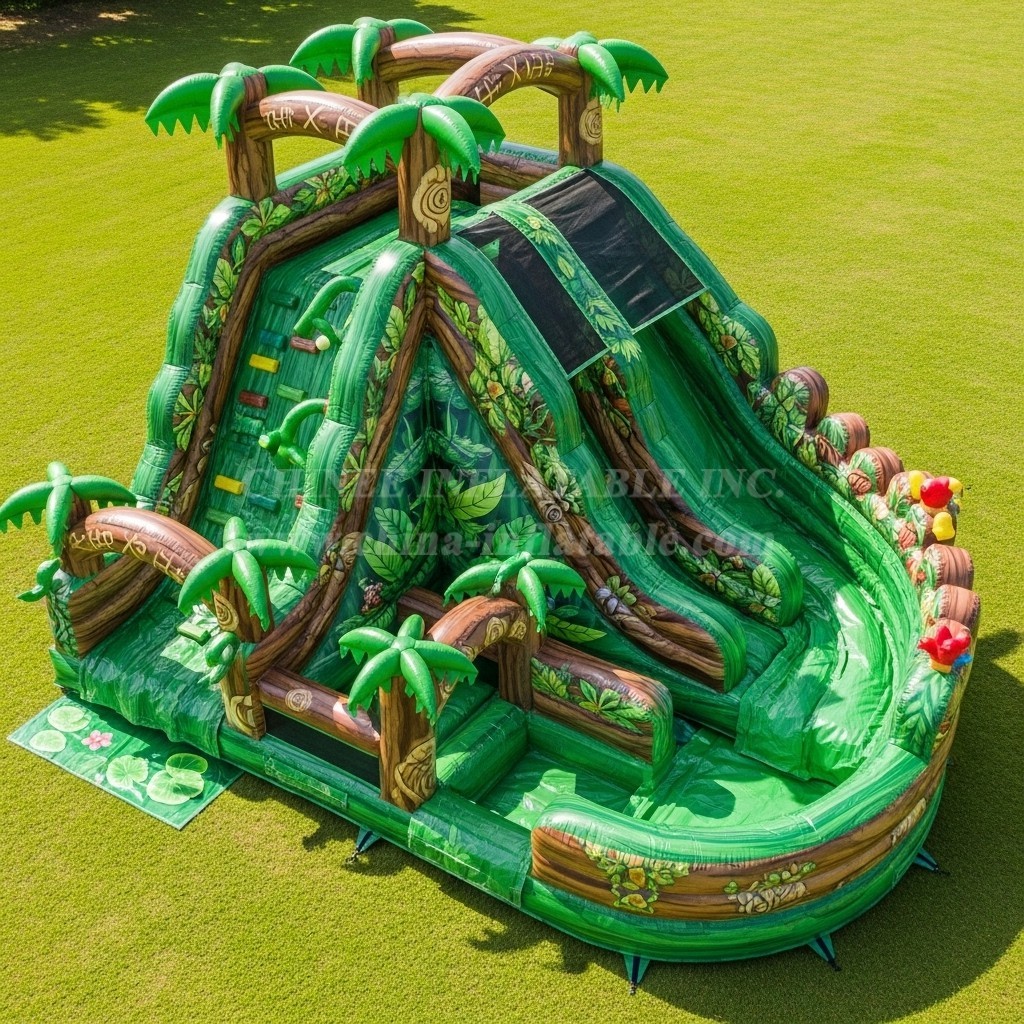 T8-5644 Jungle Theme Inflatable Water Slide