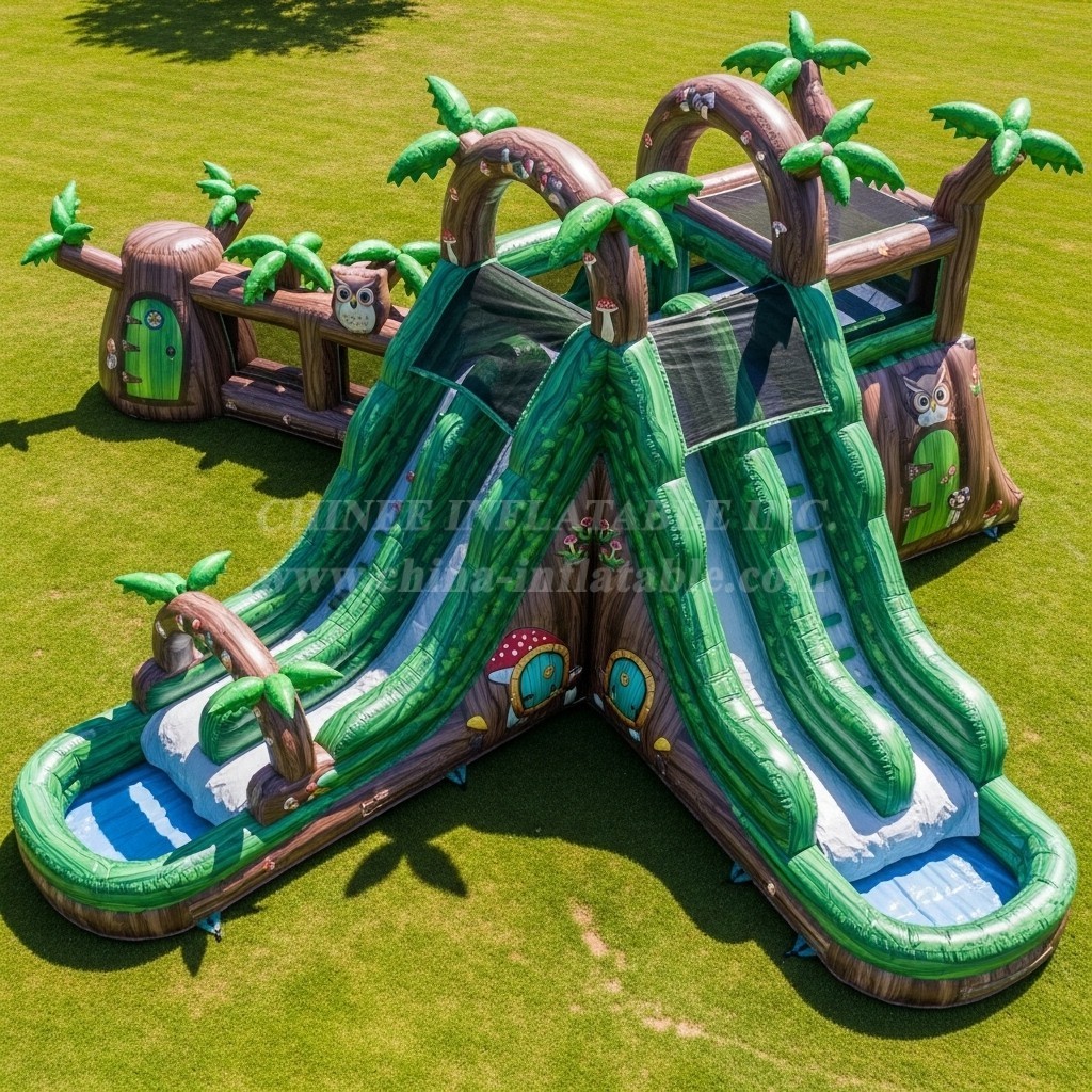T8-5673 Magic Forest Theme Inflatable Water Slide