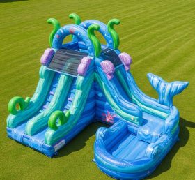 T8-5681 Mermaid Theme Inflatable Water Slide