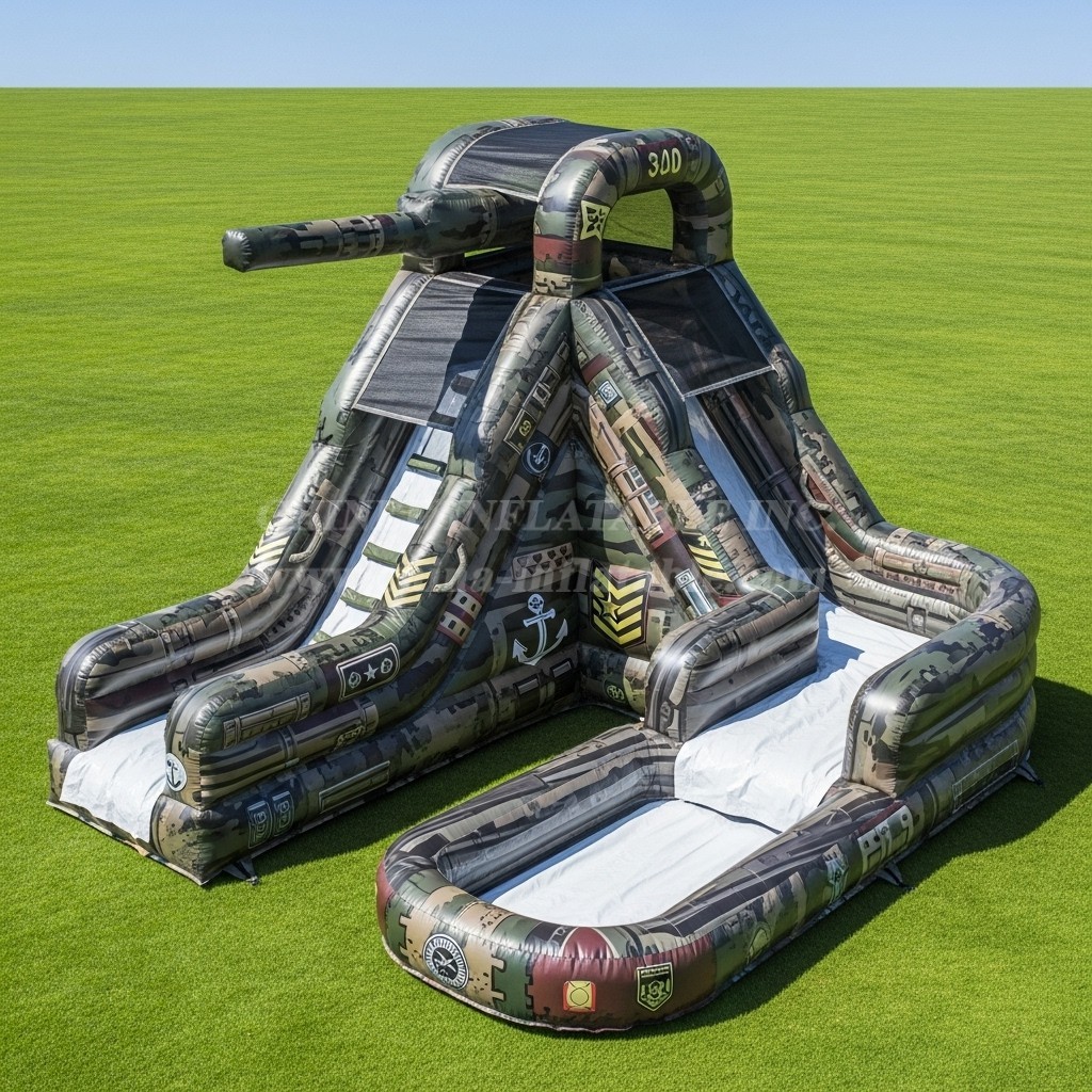 T8-5685 Military Style Theme Inflatable Water Slide