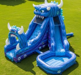 T8-5696 Monster Theme Inflatable Water Slide
